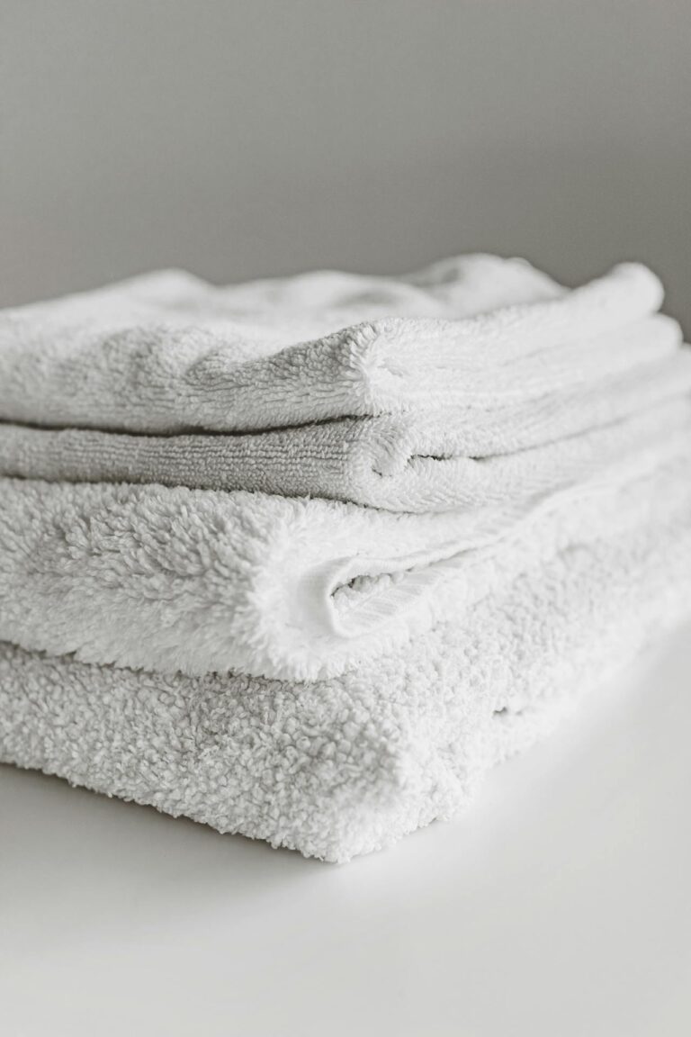 White towels.