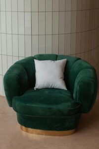 upholstered armchair.